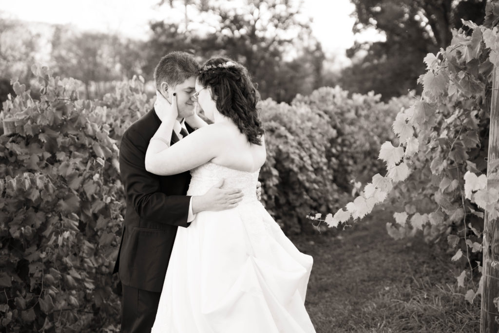 bride and groom vineyard portrait green bay wisconsin 