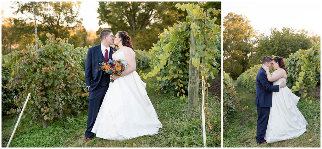 bride and groom golden hour vineyard green bay wisconsin 