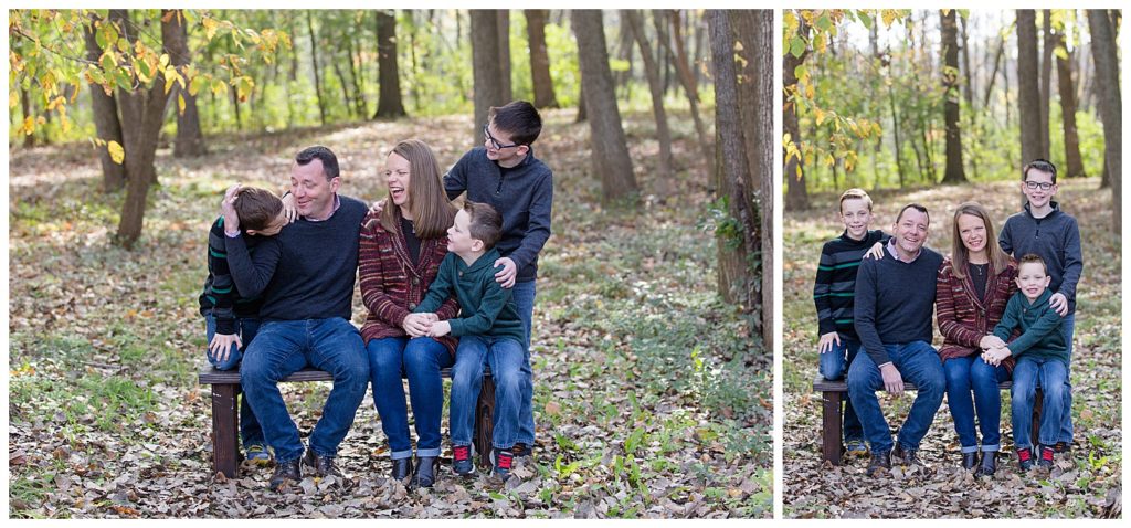 family picture fall leaves green bay wisconsin three kids