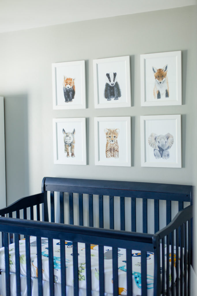 baby boy blue and gray safari nursery blue crib