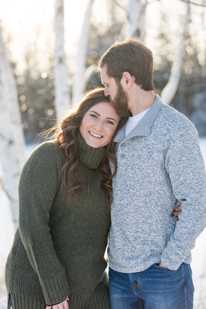 winter engagement session light and airy snow 