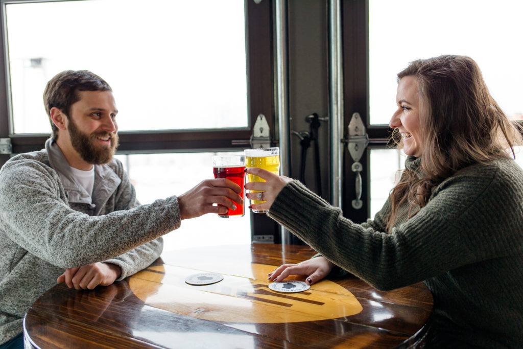 Titletown brewery engagement session