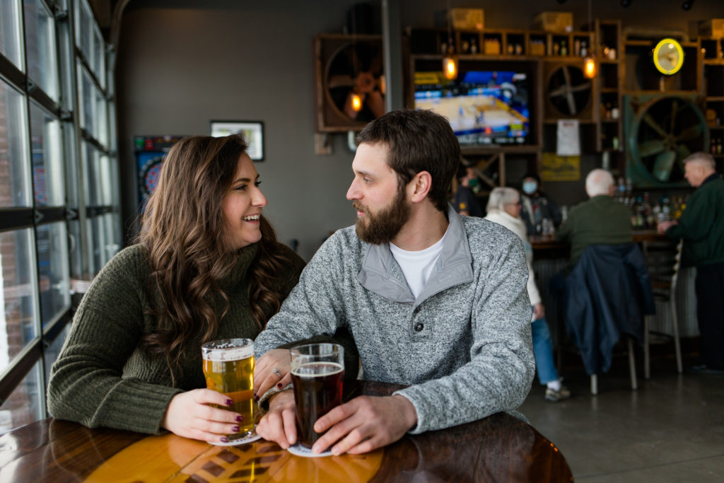 titletown brewery engagement session green bay wisconsin 