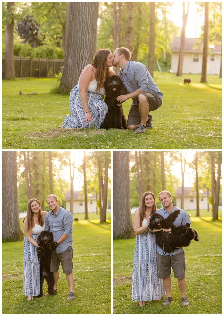 engagement photo with dog 