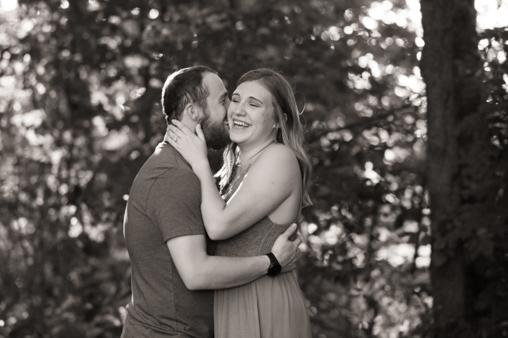 black and white engagement photo green bay wisconsin 