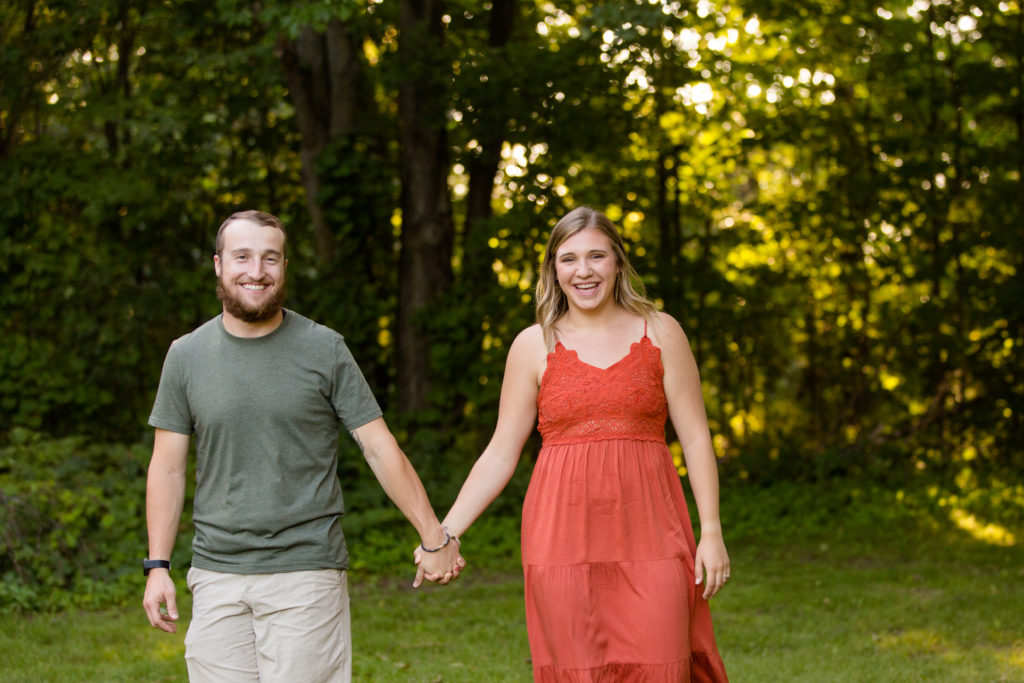 engagement session with two dogs botanical gardens