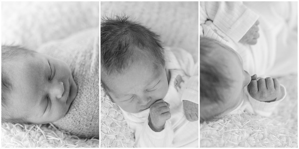 black and white newborn detail shots