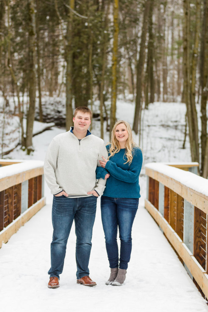 winter engagement session snow 