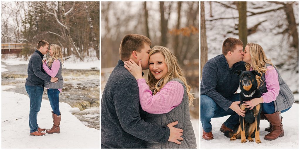engagement session winter snow 