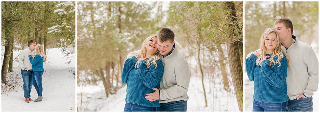engagement session snow winter green bay 
