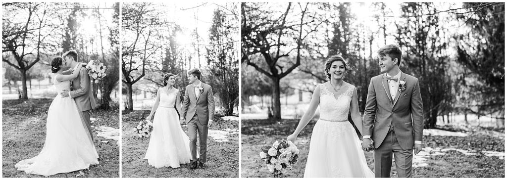 black and white wedding portraits heritage hill green bay 