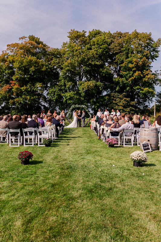 ceremony photo at about thyme farm in bailey's habor 